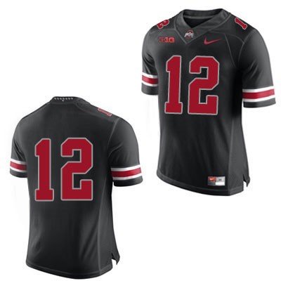 Men's NCAA Ohio State Buckeyes Only Number #12 College Stitched Authentic Nike Black Football Jersey RV20P64HE